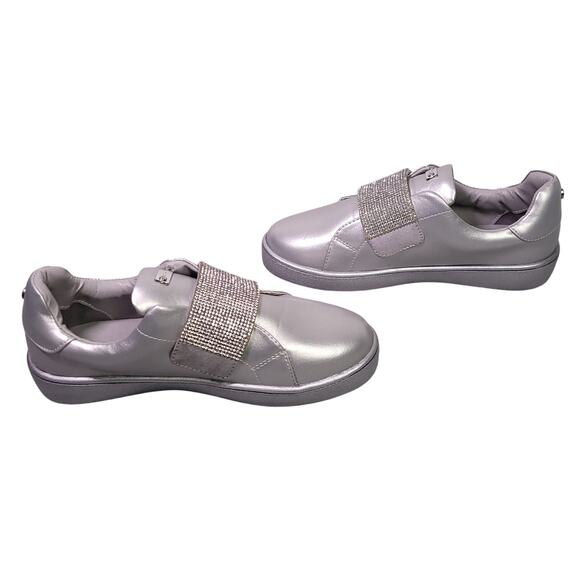Michael Kors Girl's Ivy Candy Slip-On Sneakers Sz 3 Low Top Muted Silver - Picture 2 of 15
